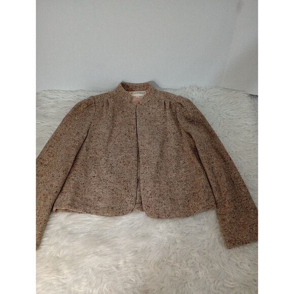 JOHN MEYER Women's Tan Tweed Look Blazer Jacket  Size 14 - Picture 1 of 11